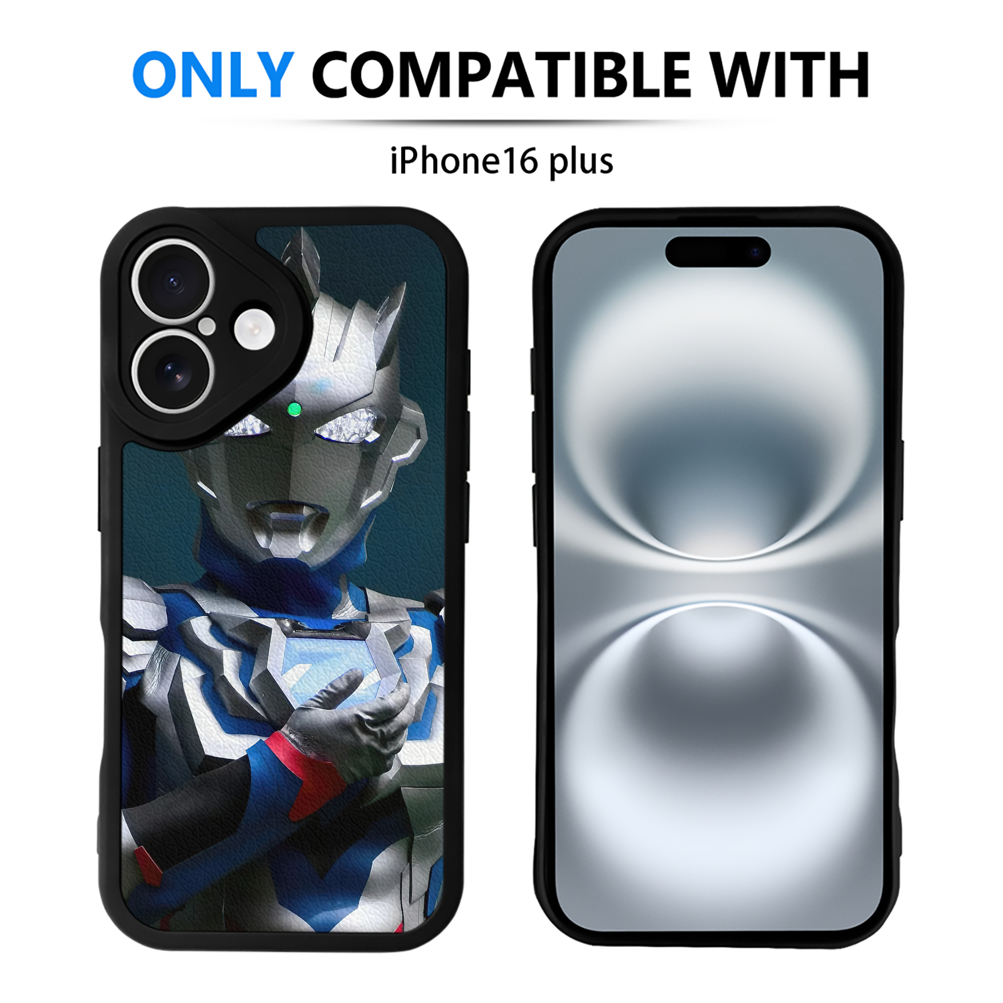 （画像用） ウルトラマン Ultraman 【iPhone 16シリーズ対応】シリコンスマホケース（レザー調） 材質：シリコン
